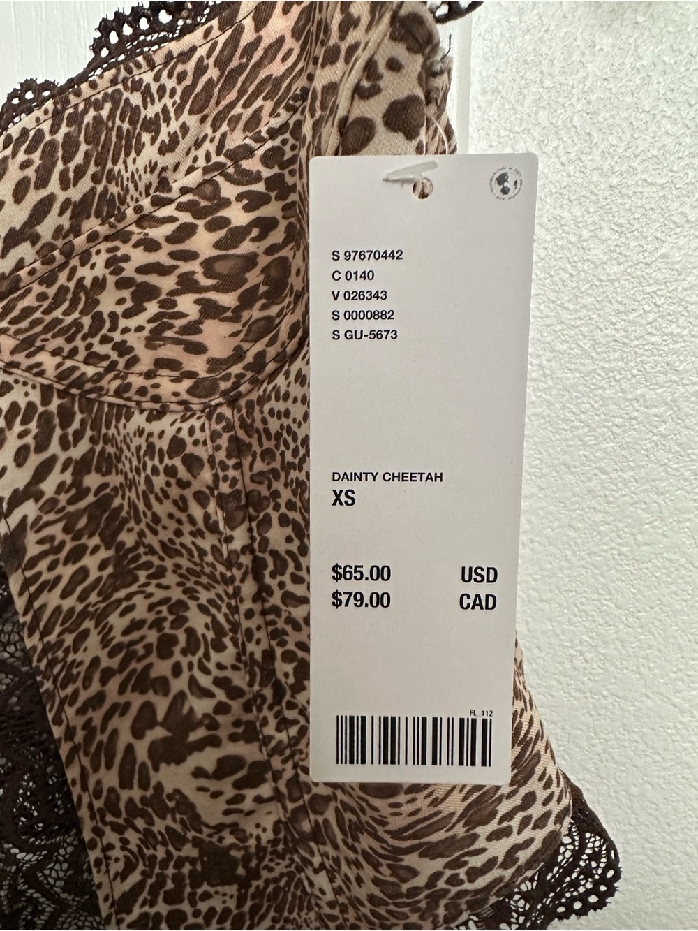 NWT Urban Outfitters Leopard Print Lace Trim Button Front Corset Tank- Size XS - Picture 6 of 6
